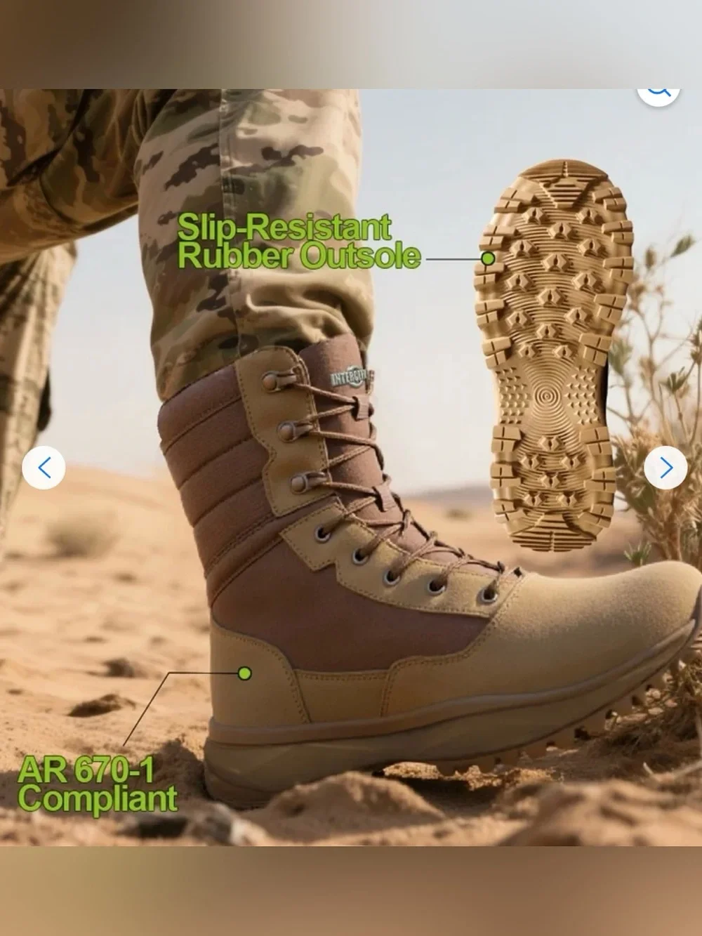 Interceptor Tactical Men's Tan Boots